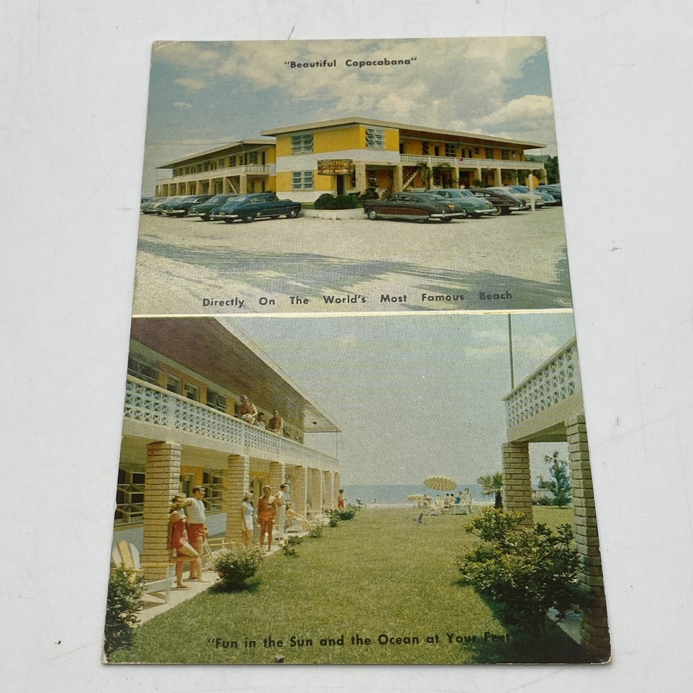 Vtg Daytona Beach FL Postcard‎ Capacabana Apartments Unposted 1950s
